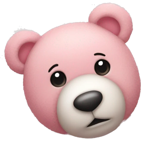 light pink teddy bear with hearts and glitter around it  emoji