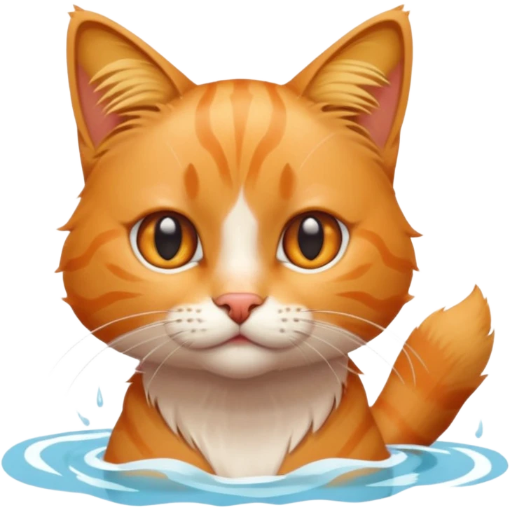 Cat going to the pool emoji