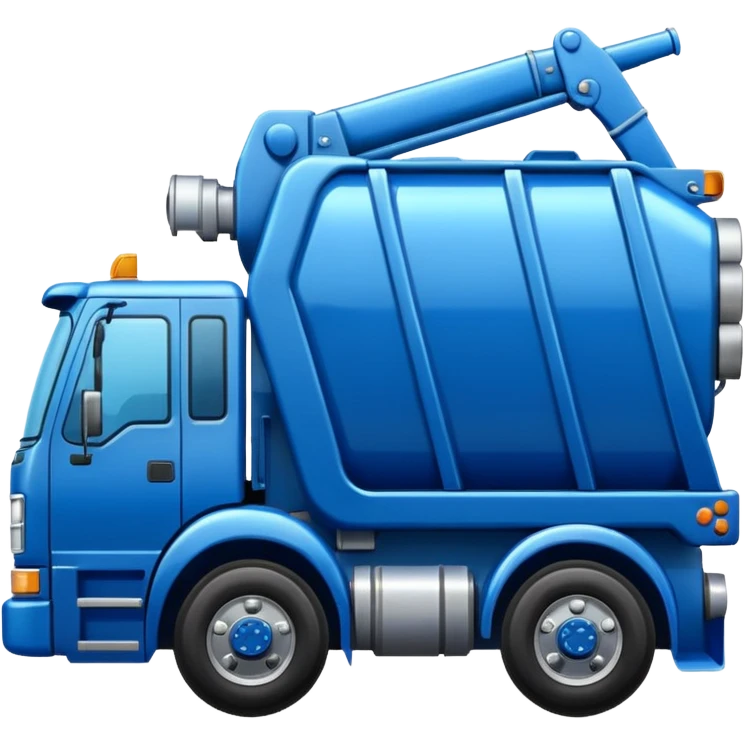 blue garbage truck emoji