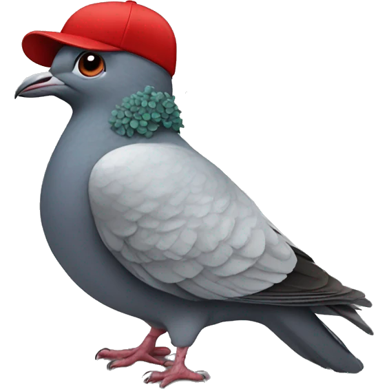 pigeon wearing a red hat  emoji