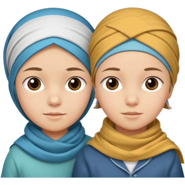 )پسر بچه 11 ساله و دختر بچه 6 ساله برادر و خواهر مهربان (دختر بچه مقنعه دارد emoji