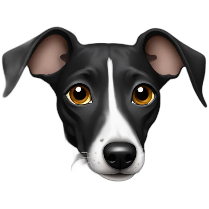 Conpletely black italian greyhound emoji