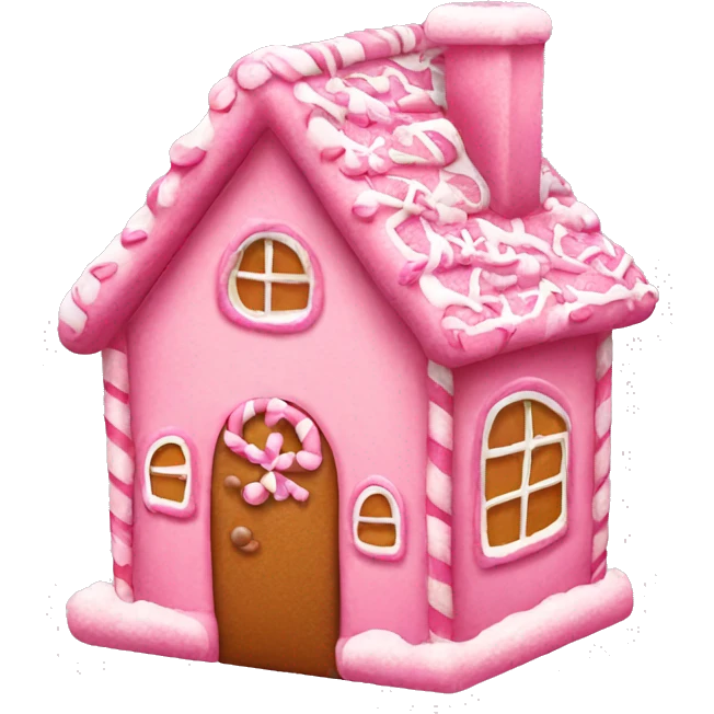 Pink gingerbread house emoji