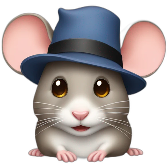 Mouse with a hat emoji