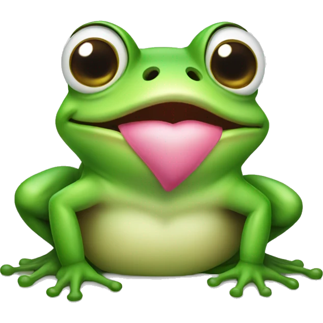 Frog drooling with heart eyes emoji
