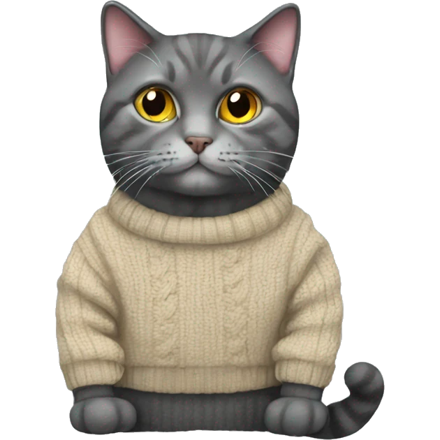 british cat with jumper emoji