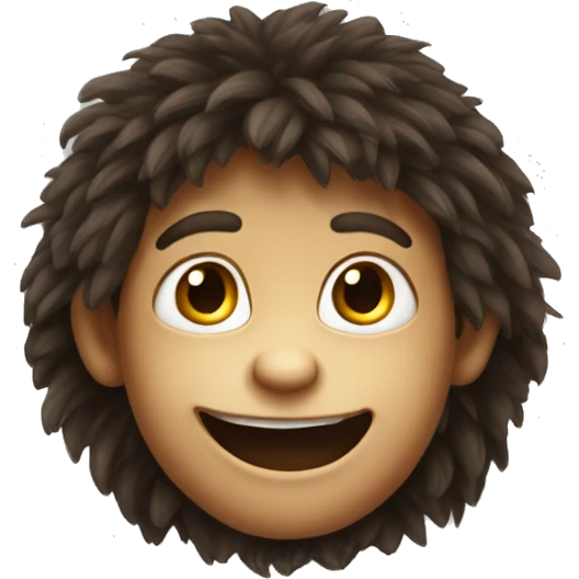 realistic solo portrait of smiling boy. Half monkey of human emoji