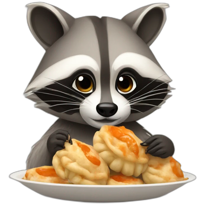 raccoon eating momos emoji