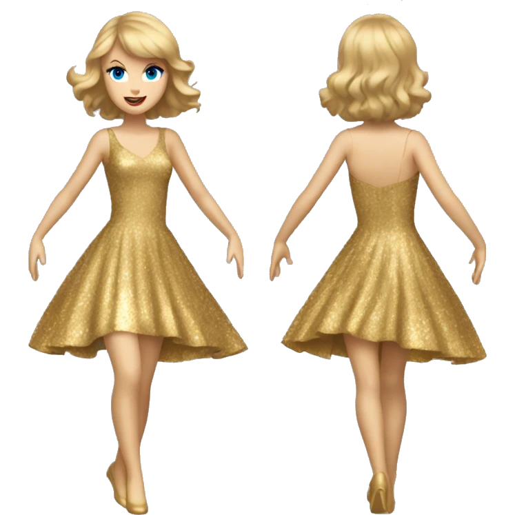 Taylor Swift dancing in gold dress emoji