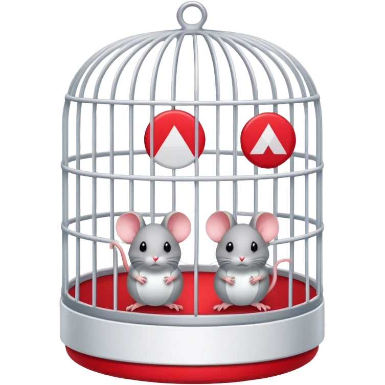 Mice in cage and logo mitsubishi emoji