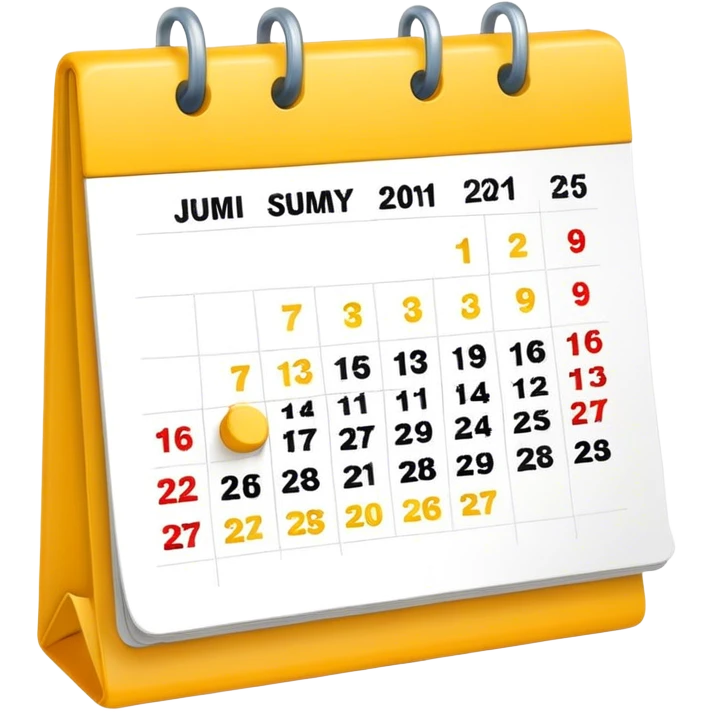 Yellow Simple Calendar emoji