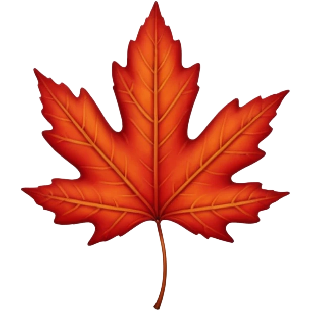 red autumn leaf  emoji