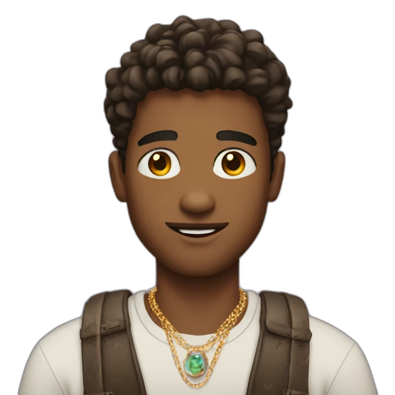a 21 years old man character with jewelry emoji
