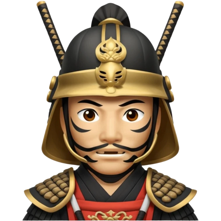 Samurai with helmet and a mask emoji