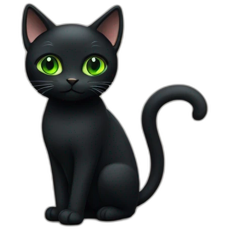 black cat with green eyes recommends ​ emoji