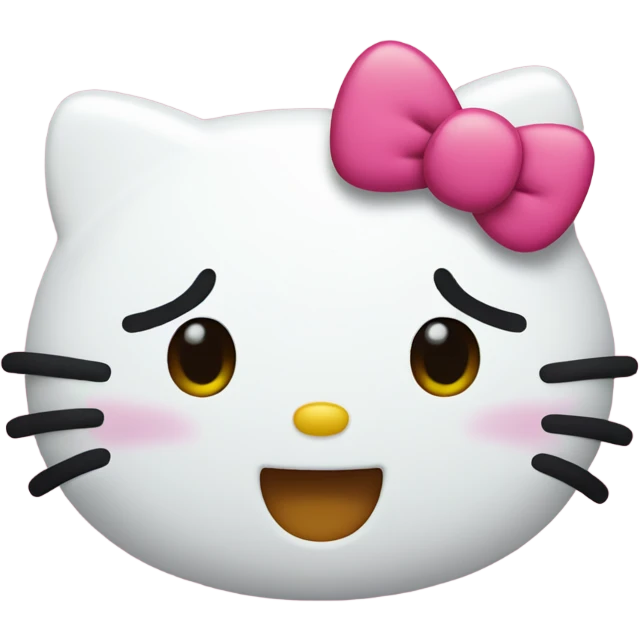 Only Hello kitty face with smiling emoji