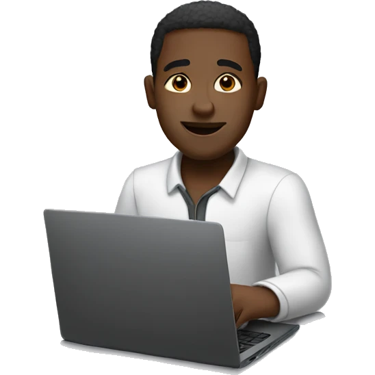 black man on a lapto emoji