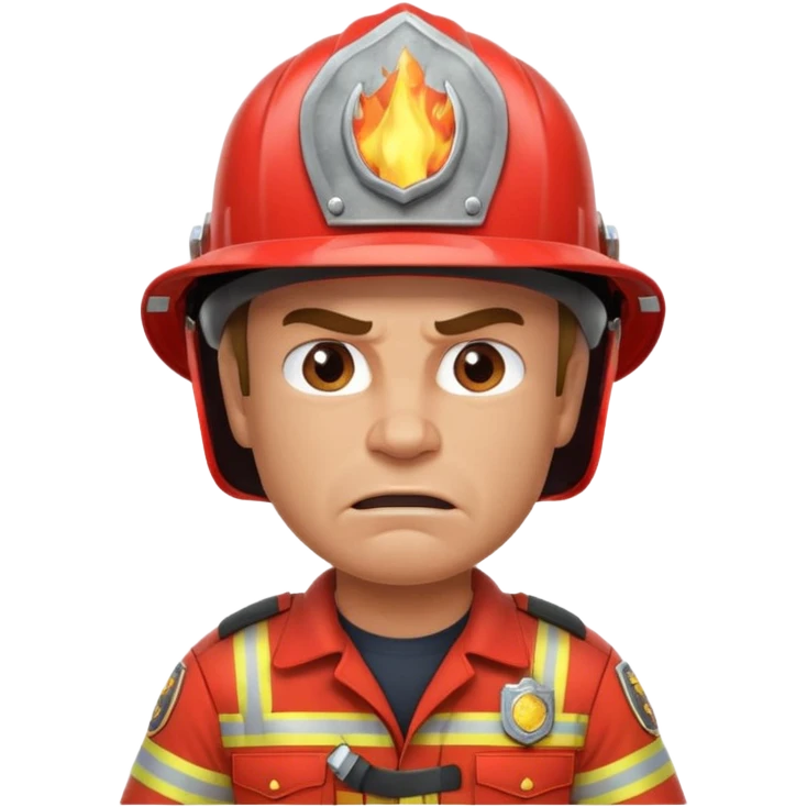Angry fire captain with muscles emoji