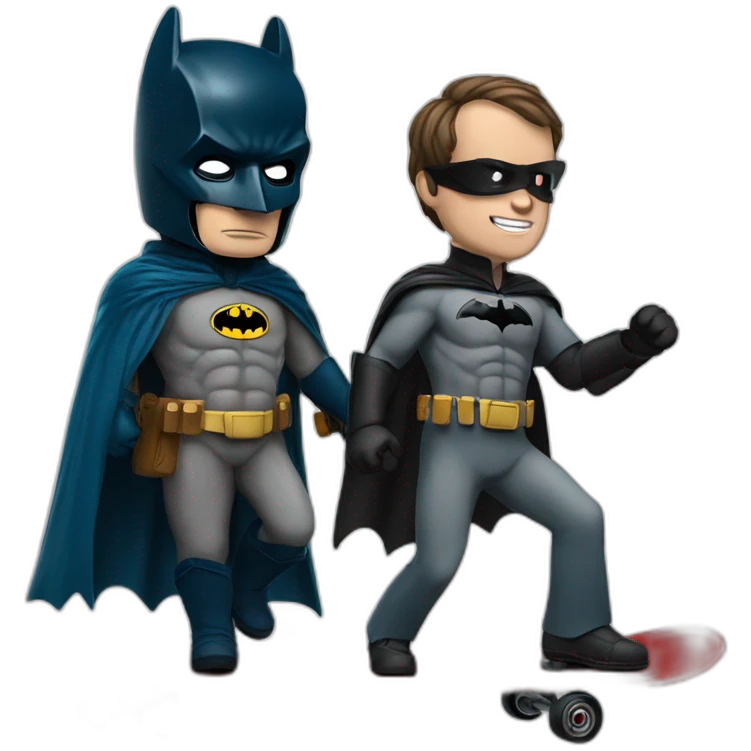 Napoleon with batman doing skateboard emoji