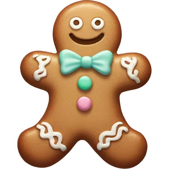 Pastel gingerbread man emoji
