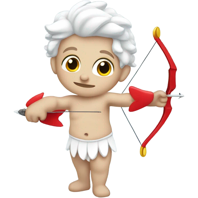 White Cupid holding a bow and areow emoji