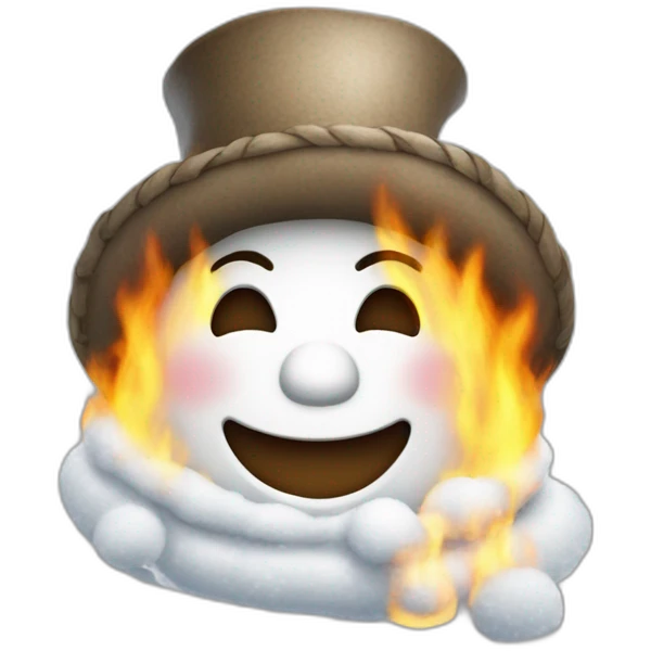 Bonhomme de neige en feu emoji