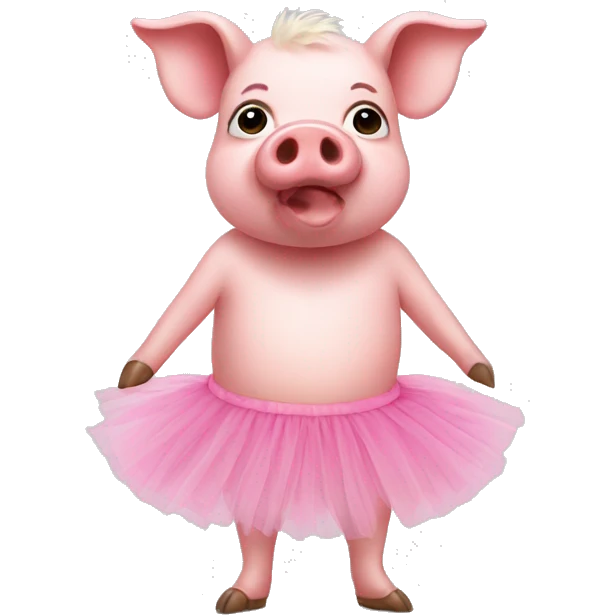 Pig in a tutu emoji