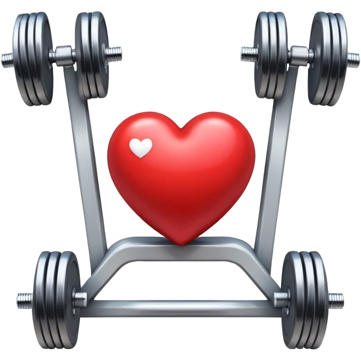 heart with gym dumbells emoji