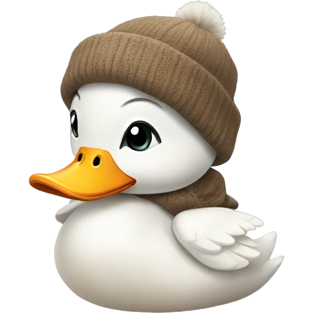 Cozy duck in winter  emoji