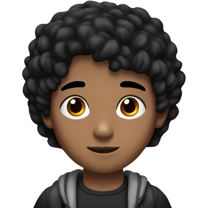 boy with black hair and black eyes with red jordan1 emoji