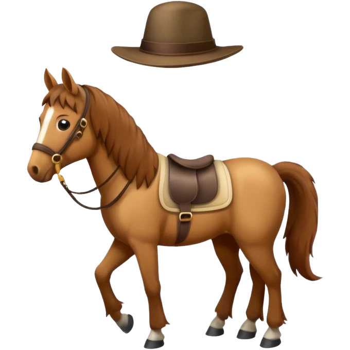 Cheval avec chapeau emoji