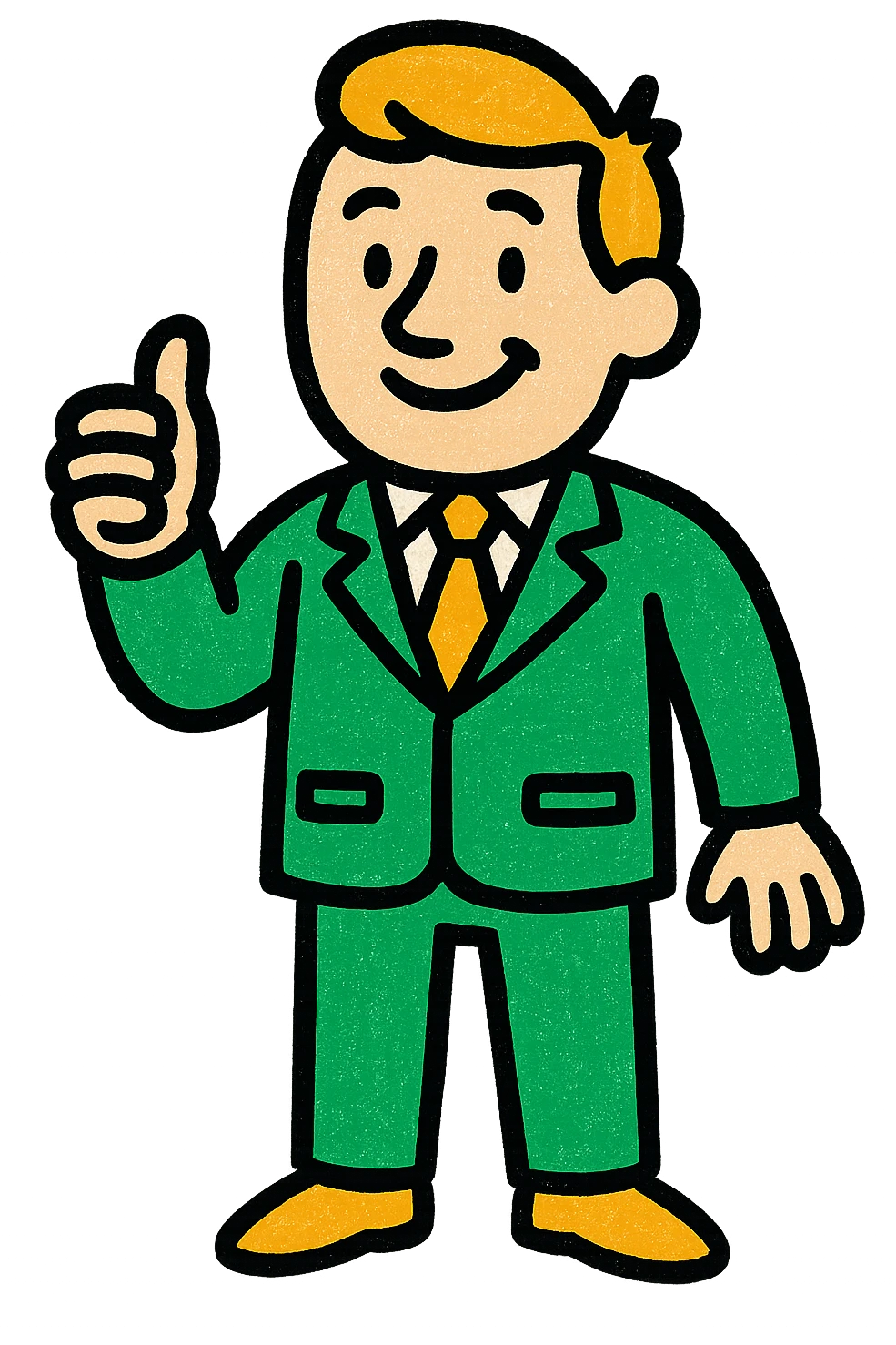man in suit, minimalistic, green gold and white color scheme, clean lines emoji