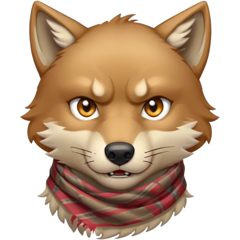 Lobo Enojado Con una cicatriz en el ojo y bufanda emoji