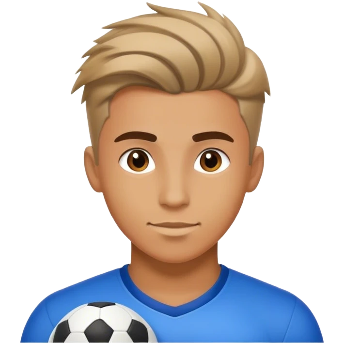 A handsome guy with a hairstyle combed to the right side, who loves playing football and studying mathematics. emoji