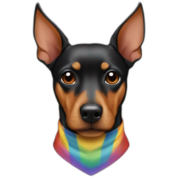 Pinscher bandera arcoiris emoji