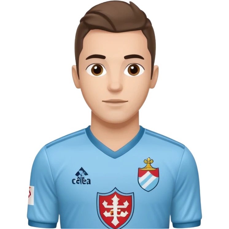 Celta Vigo footballer celebrating, jersey with Celta Vigo logo on chest emoji