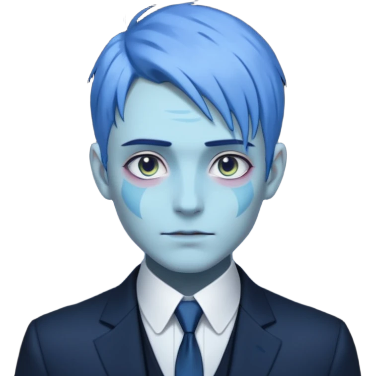 ethereal-pastel-transparent-translucent-gorgeous-spectral-dark-greyish-blue-whitish-gloomy-man-with-blue-hair-with-a-beautiful-black-suit emoji