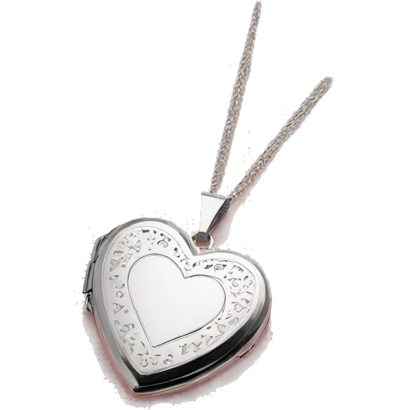 heart locket silver emoji