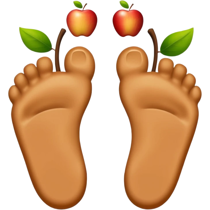 two feet soles, apple emoji style, inspired by reference image emoji