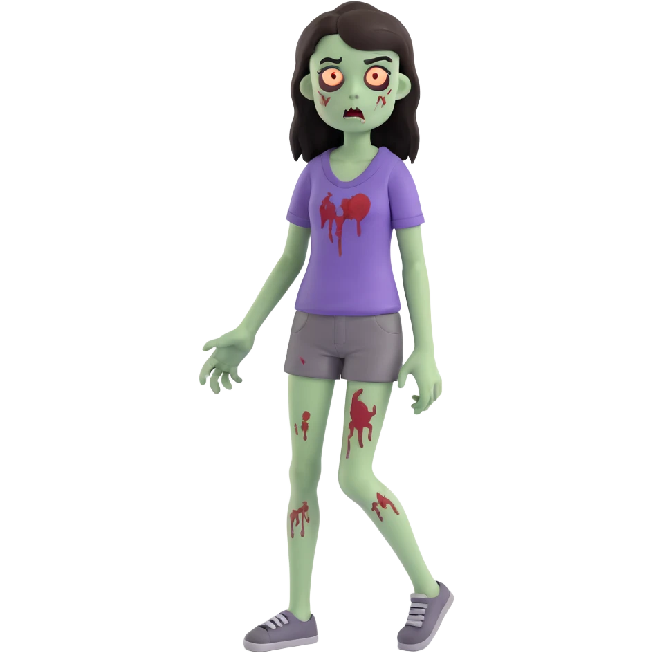 zombie girl with dark hair emoji