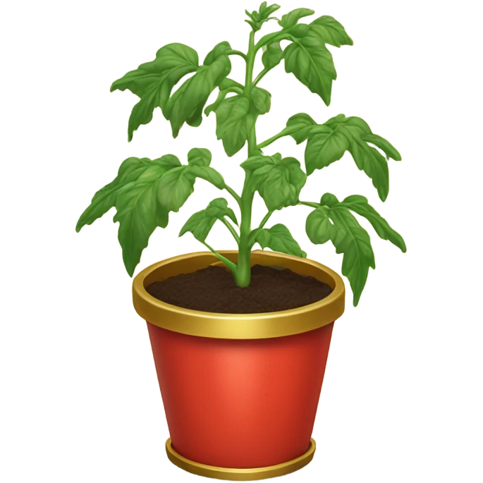 Tomato plant in gold pot emoji