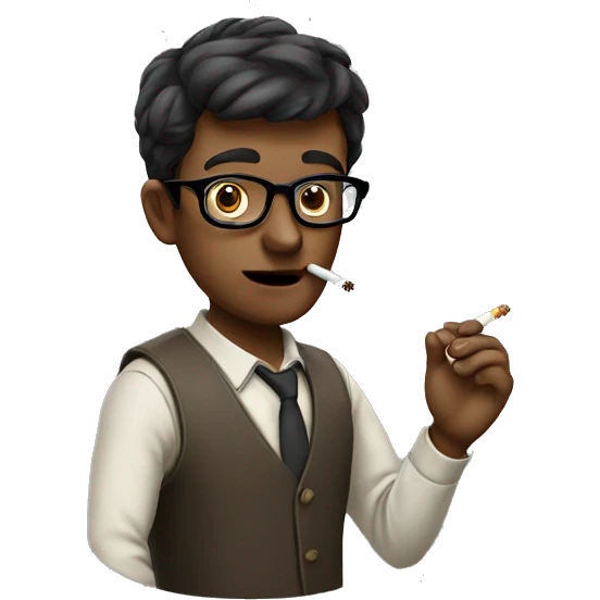 Nerd smoking a cigarette  emoji