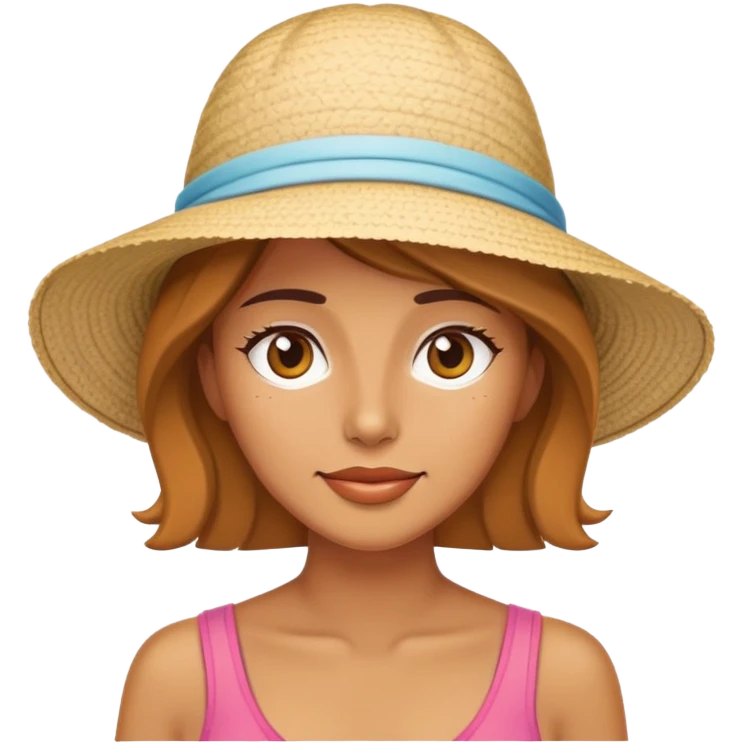 cartoon woman at beach emoji