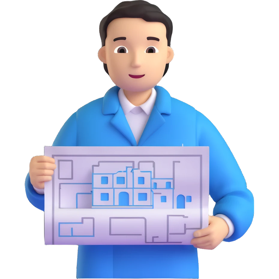 person holding a blueprint emoji