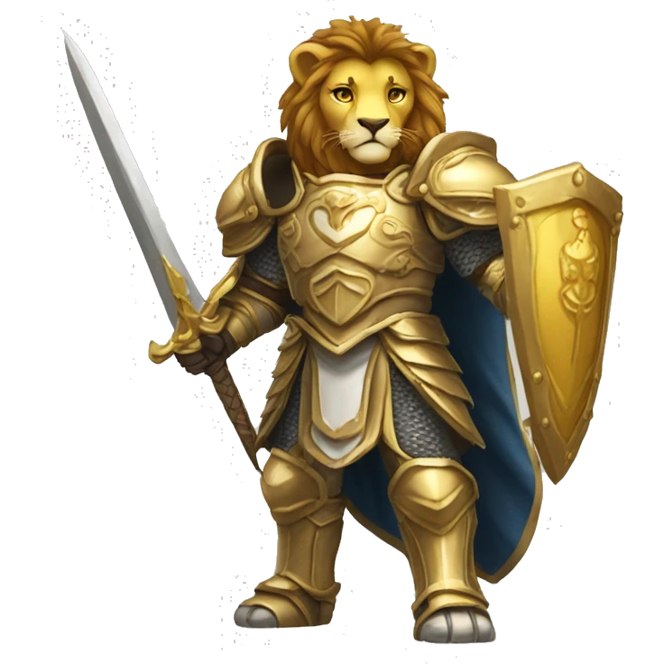 lion paladin ready for battle gold emoji