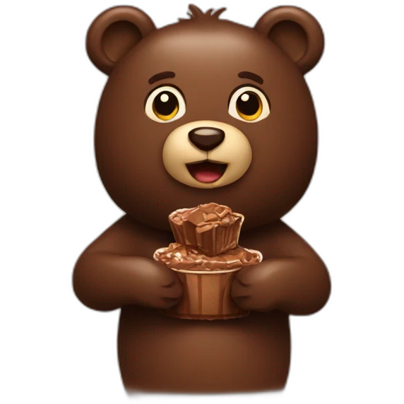 bear with chocolate emoji