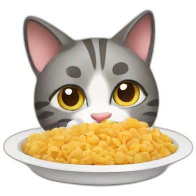a cat eatting food emoji