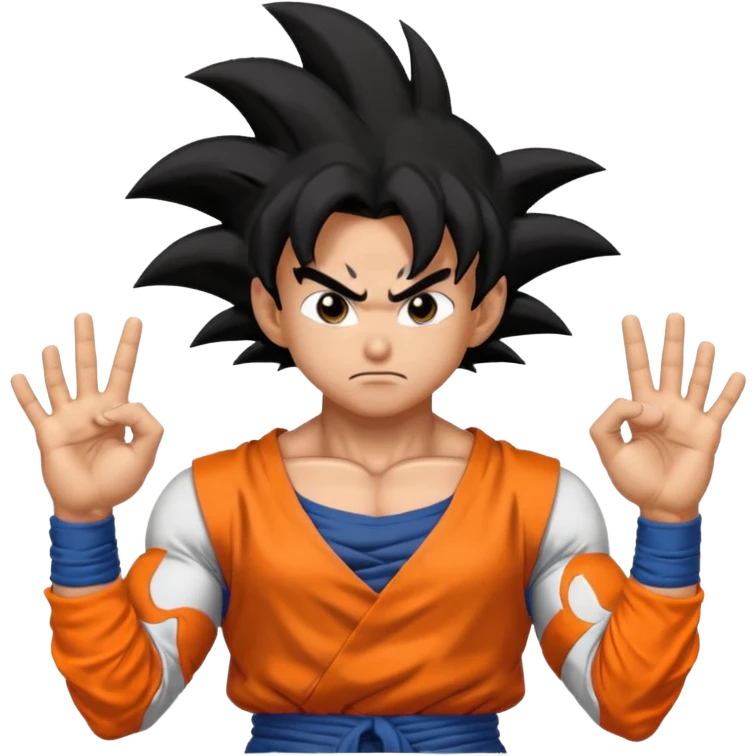Goku fingers Ran  emoji