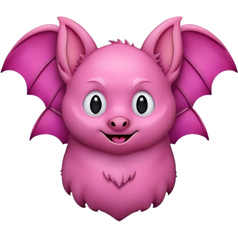 cute pink bat flying emoji