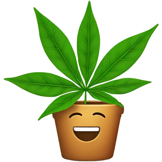 Smiling pot leaf with a joint emoji